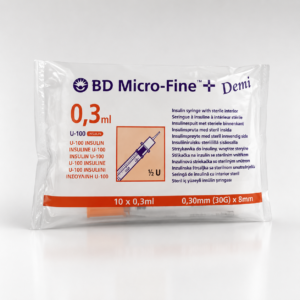 Insulin syringe 0.3 ml + needle 10x